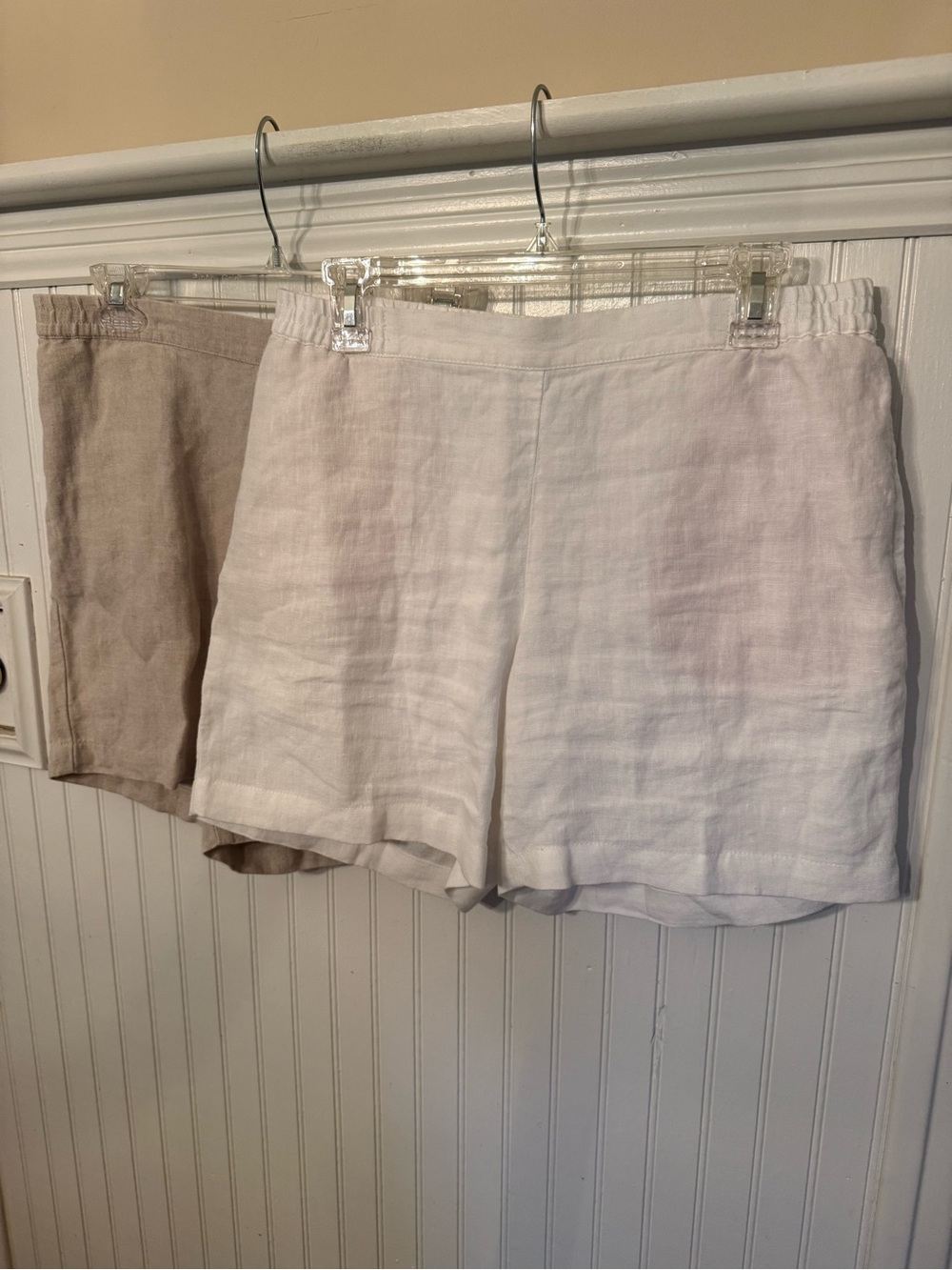 Bundle J. Jill Love Linen Elastic Waist small Shorts white and tan